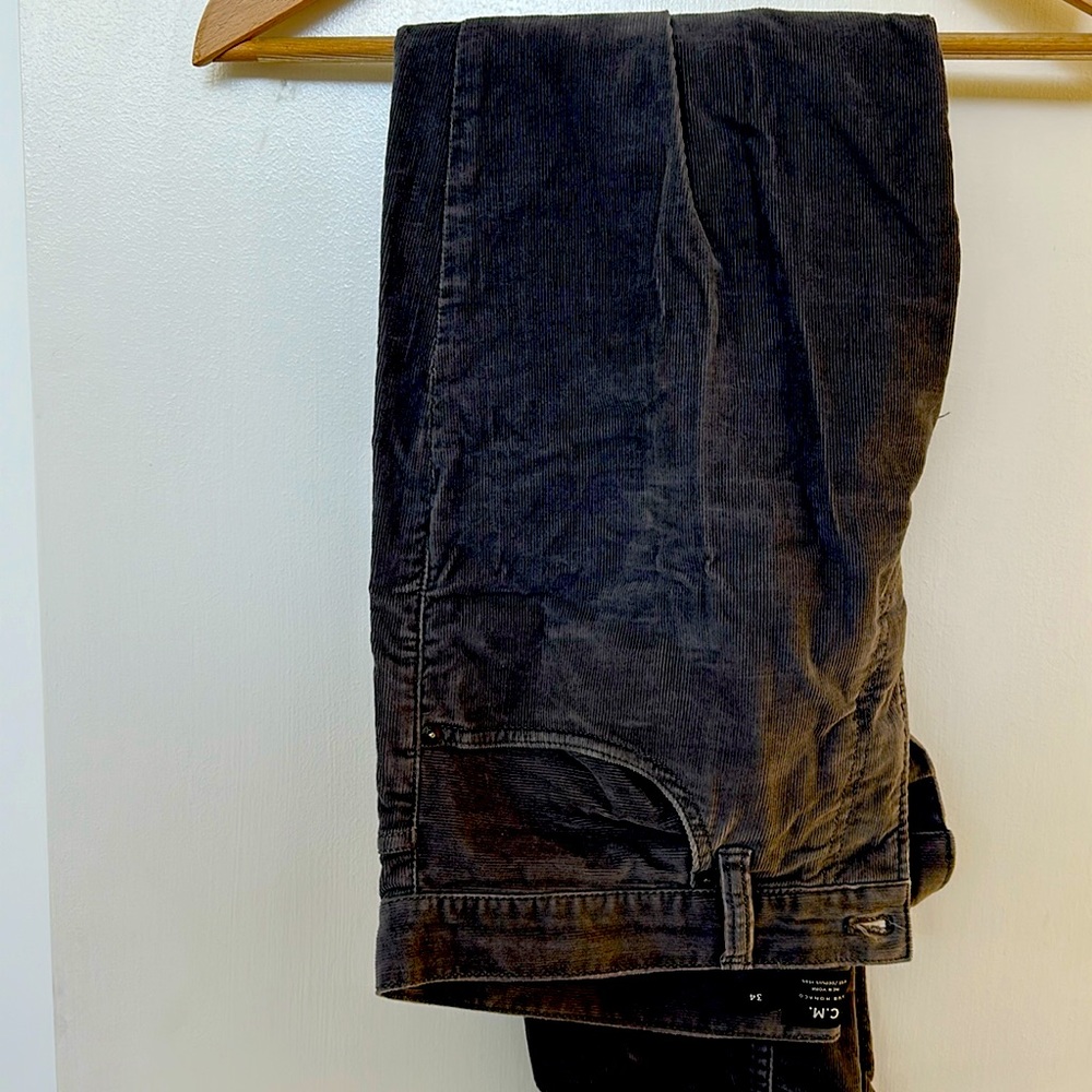 Corduroy pants. Grey.